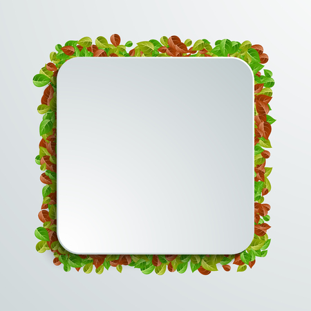Modern leaf background and paper square with place for your textのイラスト素材