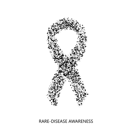 Vector modern rare-disease awareness circles desigen. Zebra ribbon isolated on white backgroundのイラスト素材