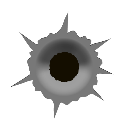 Vector modern bullet hole on white background. Eps10のイラスト素材