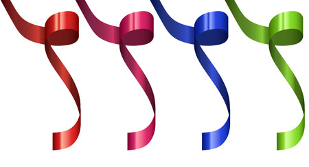 vector modern festive ribbon set isolated on white backgroundのイラスト素材