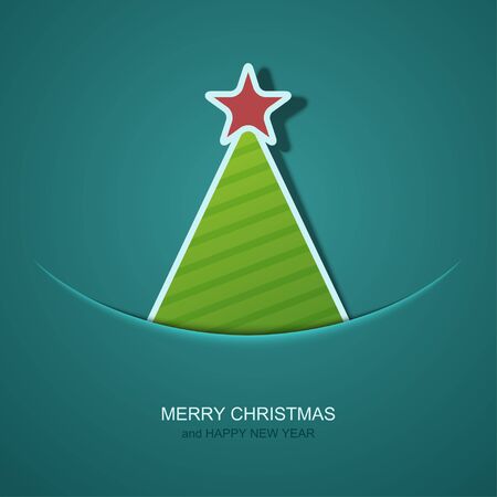 Vector modern christmas tree background. Invitation of xmas or happy new yearのイラスト素材