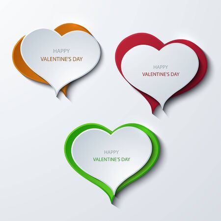 Vector modern valentines day banners background. Heart iconsのイラスト素材