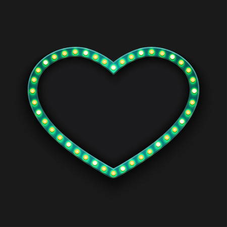 Vector modern concept retro billboard and heart icon on black background with place for your textのイラスト素材
