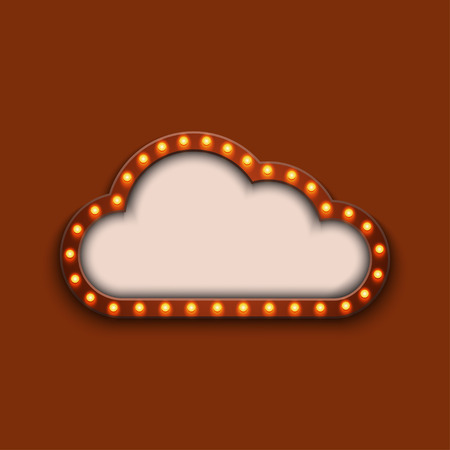 Vector modern concept retro billboard and cloud backgroundのイラスト素材