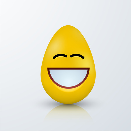 Vector modern easter emoji egg with shadow.のイラスト素材