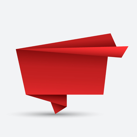 Vector modern bubble speech origami on white backgroundのイラスト素材