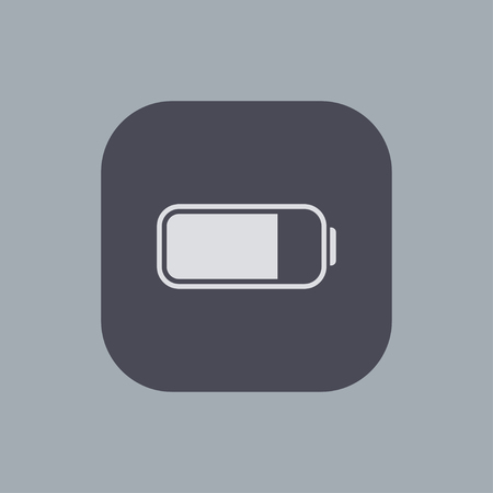 Vector Modern battery icon on gray background.のイラスト素材