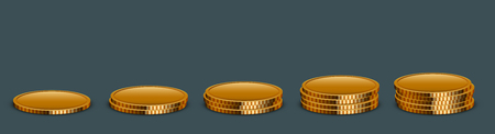 Vector Modern money coins icon on sample background.のイラスト素材