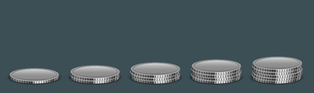 Vector Modern money coins icon on sample background.のイラスト素材