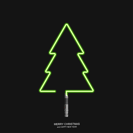 Vector modern concept Christmas tree and light swordsのイラスト素材