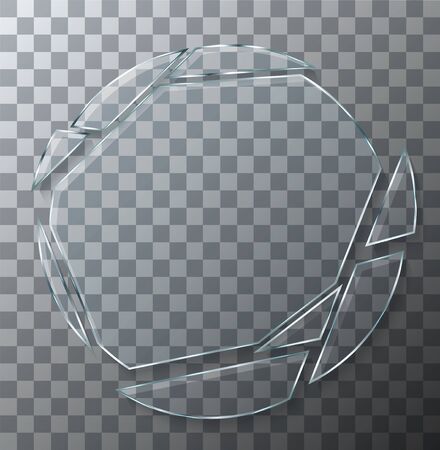 Vector modern concept broken glass on transparent backgroundのイラスト素材