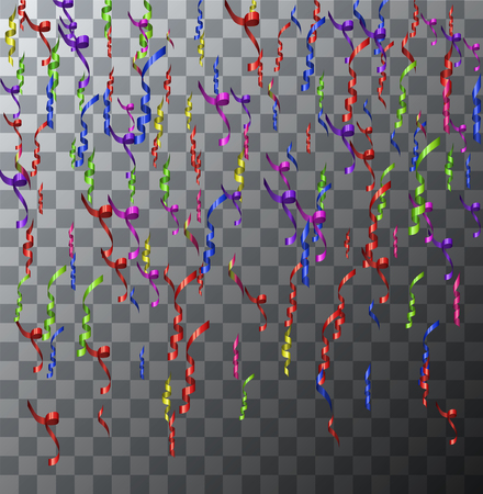 Vector modern festive confetti on transparent backgroundのイラスト素材