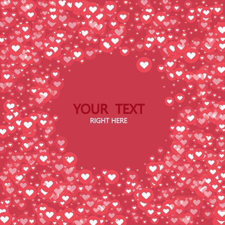 Vector modern circle like heart icons background. Social media concept. Valentines day invitation.のイラスト素材