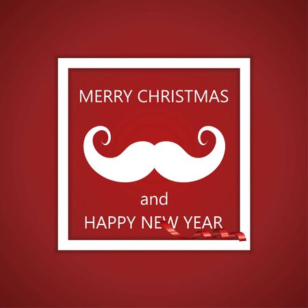 Modern greeting card background with santa mustache iconのイラスト素材