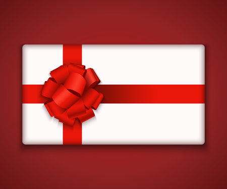 Vector modern gift box with bow ribbonのイラスト素材