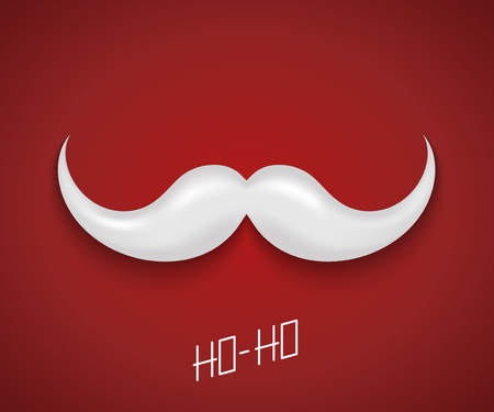 Vector modern mustache Santa icon on red backgroundのイラスト素材