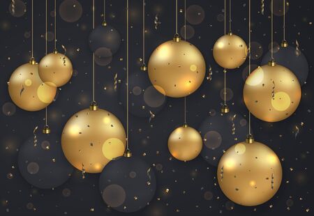 Vector modern Christmas or 2018 Happy New Year winter holiday invitation cardのイラスト素材