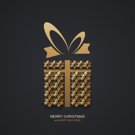 Vector modern Christmas or 2018 Happy New Year winter holiday invitation card background.のイラスト素材