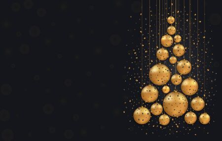 Vector modern Christmas or 2018 Happy New Year winter holiday invitation card background.のイラスト素材