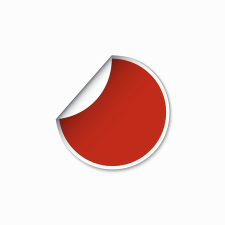 Vector modern red circle sticker with shadowのイラスト素材