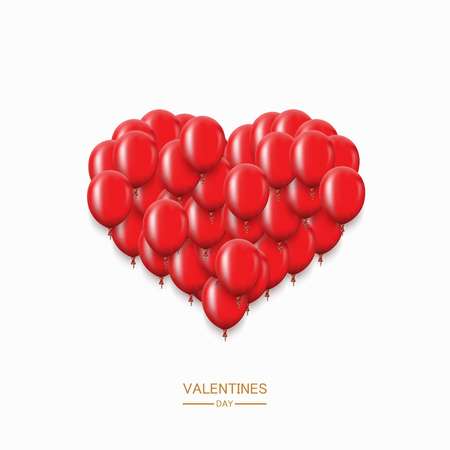 Vector modern red balloons background for Happy Birthday or Valentine day.のイラスト素材