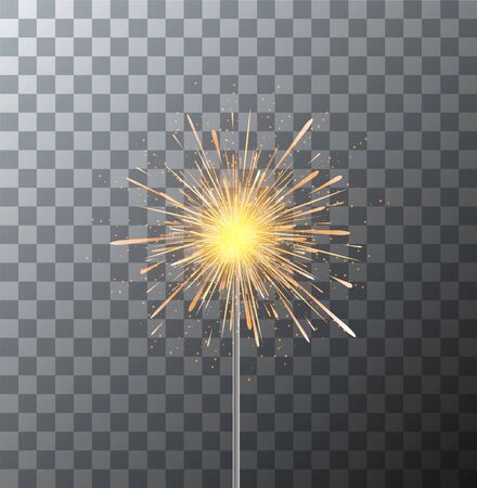 Vector modern sparkler on transparent backgroundのイラスト素材