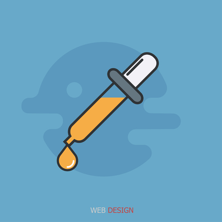 Vector modern pipette icon with drop web backgroundのイラスト素材