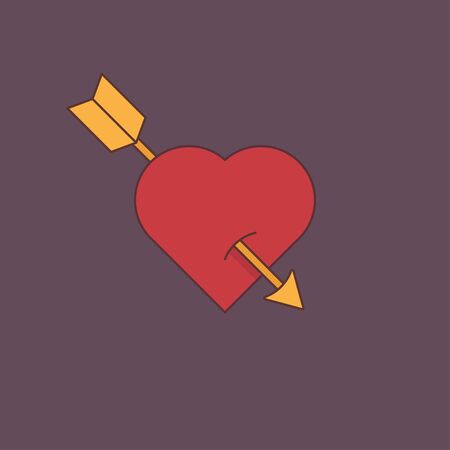 Vector concept the arrow hurts the heart backgroundのイラスト素材