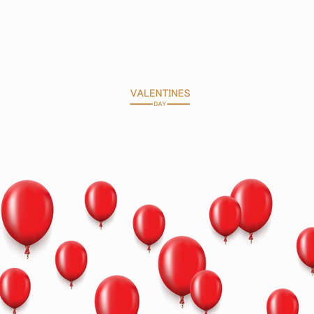 Vector modern red balloons background for happy birthday or valentine day.のイラスト素材