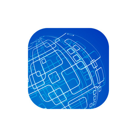 Vector modern techology icon on white background. global world backdrop.のイラスト素材