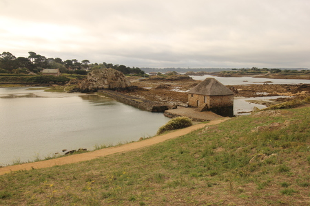Birlot Tide Mill, Island of Brehat, Franceの写真素材