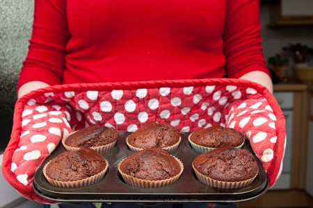 freshly baked chocolate muffins