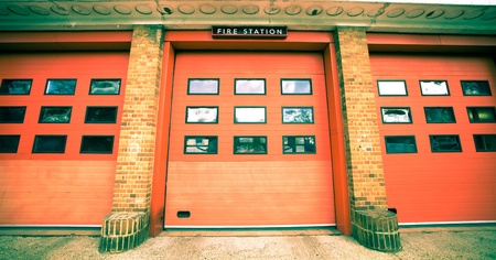 Nice vintage toned image of a fire station in the UKの写真素材