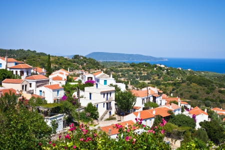 View of part of the Old Village in Alonissos, Greece, summer 2012の写真素材