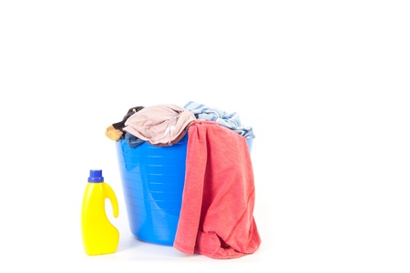 clothes for washing on a white backgroundの写真素材