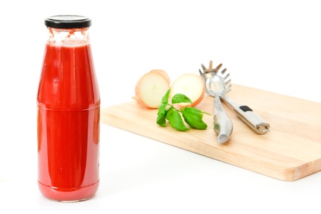 Peraparation of ingredients for an italian meal on white backgroundの写真素材