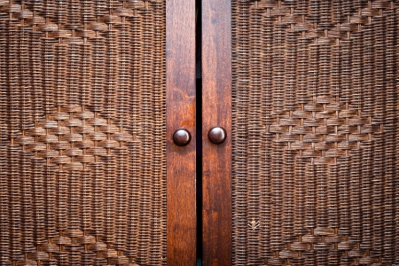 Doors of a nice wooden Moroccan wardrobeの写真素材