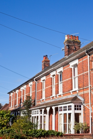 Row of victorian town houses in a UK townの写真素材