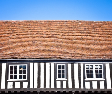 Architectural details of a traditional oldÉ english houseの写真素材