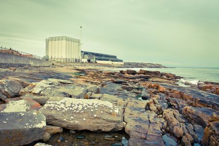 A whiskey distillery in Burghead, North Scotlandのeditorial素材