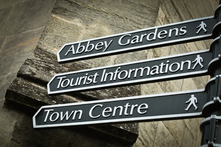 Sign posts to places in Bury St Edmundsの写真素材