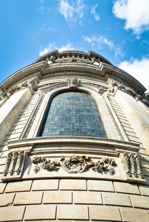 Low perspective view of the tower of St Paul's Cathedral, Londonの写真素材