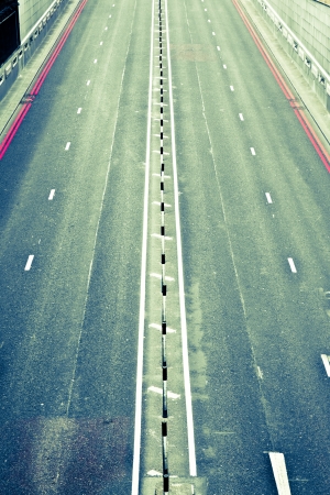 Empty motorway seen from above in vintage tonesの写真素材