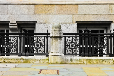 London architecture railings,wall and buildingの写真素材