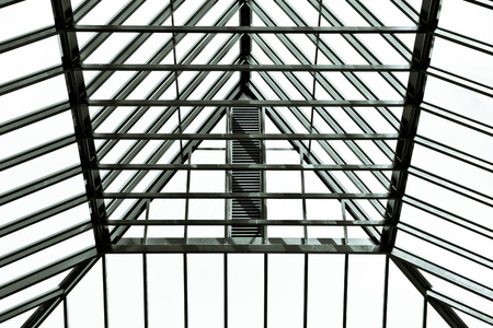 Modern glass roof in black and white tones