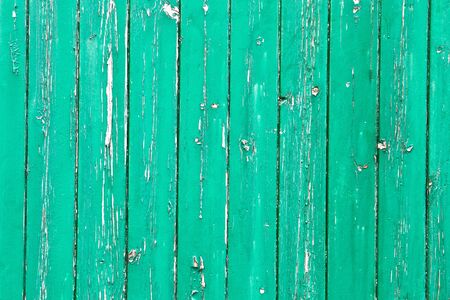 Weathered painted green wood as a backgroundの写真素材