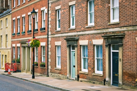 Row of Georgian town houses in Bury St Edmundsのeditorial素材
