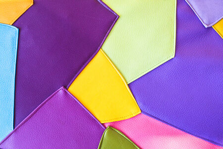 Colorful patchwork leather surface as a backgroundの写真素材