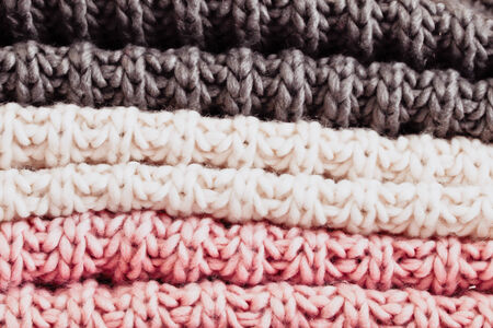 Folded wool in three colours