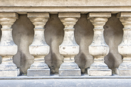 Part of a traditional stone wall with pillars
